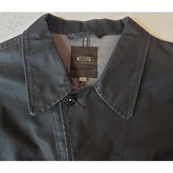 G-STAR Chore Worker Jacket Field Coat Waxed Canvas Black Men's Large - Picture 2 of 16